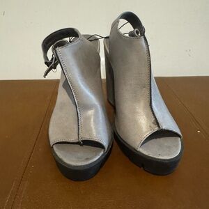 Forever 21 Silver Open-Toe Heels